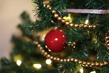 9Ft Rustic Gold Wood Bead Garland for Christmas and Holiday Decor