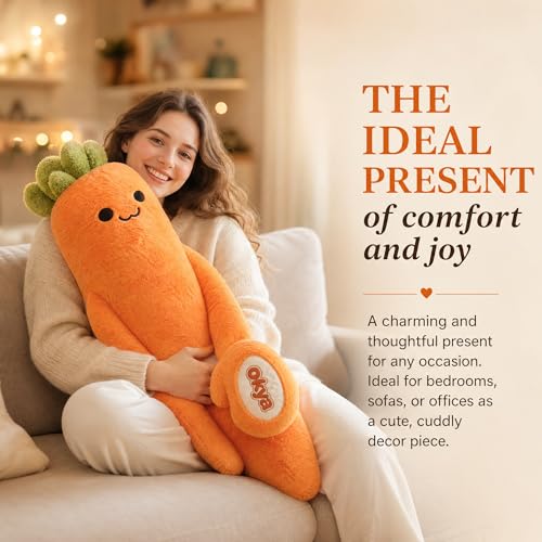 Carrot Plush Hugging Pillow for Sleep & Stress Relief - Medium