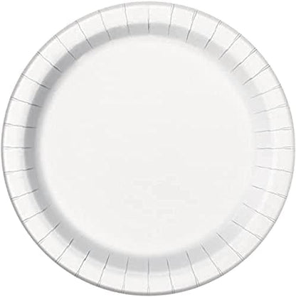 White Round Paper Dinner Plates - 9-Inch, 8 Count | Ideal for Parties, Showers & Special Events