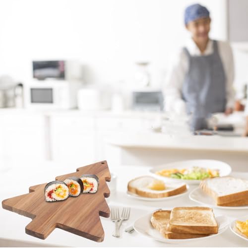 Christmas Tree-Shaped Wooden Charcuterie and Serving Tray - 14.9x9.4 Inches