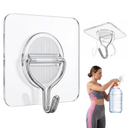 Square Heavy Duty Sticky Wall Hooks 20 Pack - Adhesive Organizers
