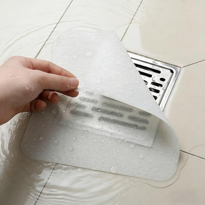 Silicone Floor Drain Cover Set - Anti-Odor, Leakproof, 8x8 Inch for Bathroom & Kitchen