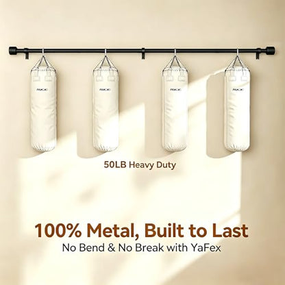 Heavy Duty Adjustable Curtain Rod for Windows 32-150 Inches Black - Modern Design