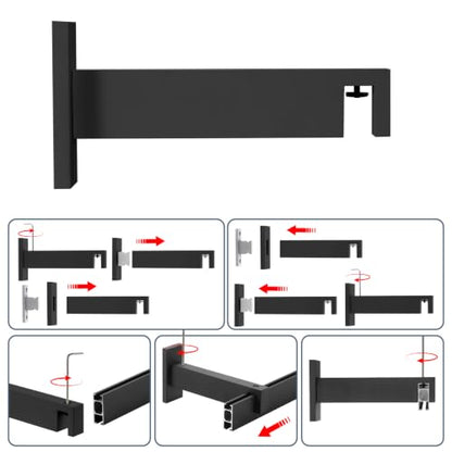 Matte Black Aluminum Heavy-Duty Curtain Track 144 Inch/12ft Custom Window Rod