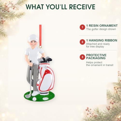 Personalized Golf Christmas Ornament - Golf Boy Keepsake Gift 2026