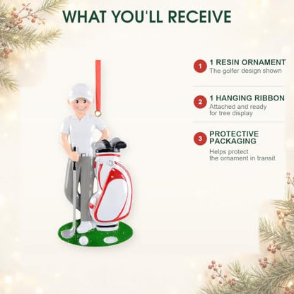 Personalized Golf Christmas Ornament - Golf Boy Keepsake Gift 2026