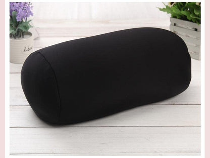 Enajucy Microbead Roll Pillow, Comfort Squish Tube Bolster Cushion -, Head, Neck & Back Support Tube Roll Pillow (Black)