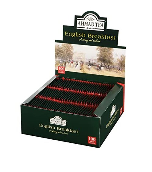 Ahmad Tea Black Tea, English Breakfast Teabags individually wrapped in foil, 100 ct - Caffeinated & Sugar-Free