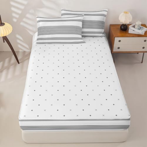 Black / Twin Zip Up Bedding Set with Comforter & Fitted Sheet Kids Boys Girls