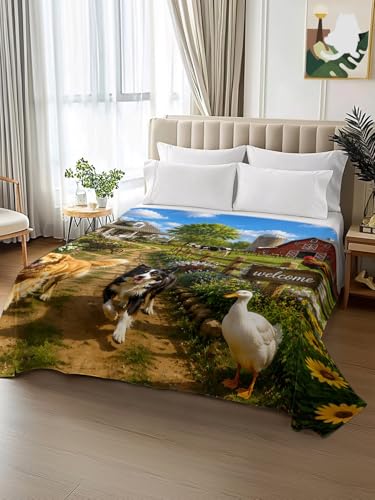 Queen Size Flat Sheet Only - Green Botanical Microfiber Bed Sheets, Easy Care, 90x102 Inches