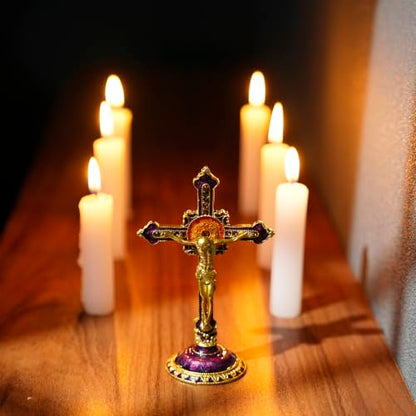 Standing Crucifix Jesus Christ Tabletop Cross Statue Catholic Religious Decor