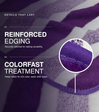 Purple Bath Sheets 2 Pack - Extra Large Microfiber Towels for Pool & Gym