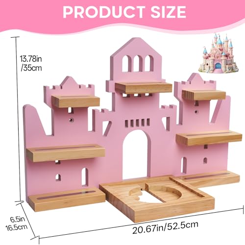 Castle Pink Magnetic Toy Storage Shelf for Toniebox - Kids Room Organizer