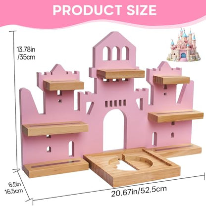 Castle Pink Magnetic Toy Storage Shelf for Toniebox - Kids Room Organizer