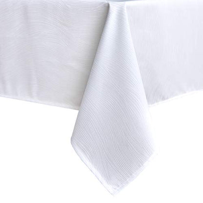 Heavyweight Jacquard Table Cloth 70x52 Inches Swirl Pattern Spillproof & Wrinkle Resistant