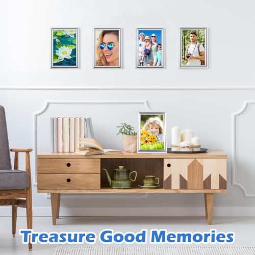 Kathfly 16 Pack Silver 5x7 Inch Photo Frames Wall & Table Display