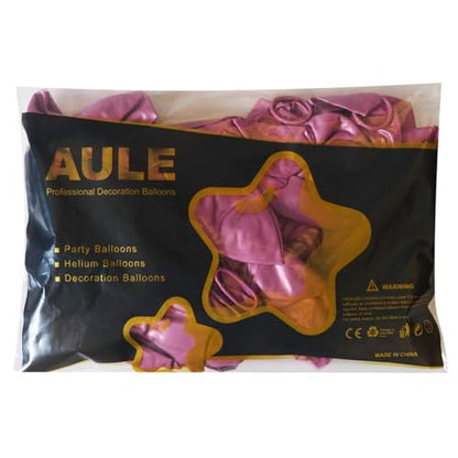AULE 50Pcs Metallic Hot Pink 5-Inch Latex Balloons - Party Decorations