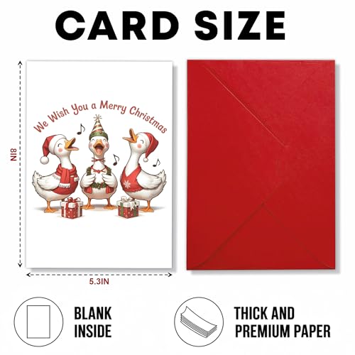 Funny Goose Christmas Card with Envelope - Holiday Greeting Card - Variation: Christmas66