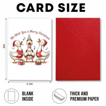 Funny Goose Christmas Card with Envelope - Holiday Greeting Card - Variation: Christmas66