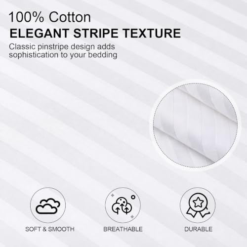 Cotton Pillow Protectors with Zipper - Standard Size 20x26 Inch, 6 Pack