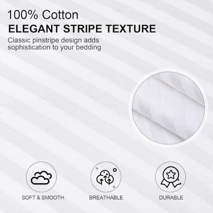 Cotton Pillow Protectors with Zipper - Standard Size 20x26 Inch, 6 Pack