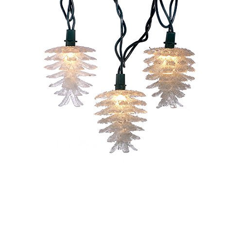 10-Light Clear Pinecone String Lights for Holiday Decor