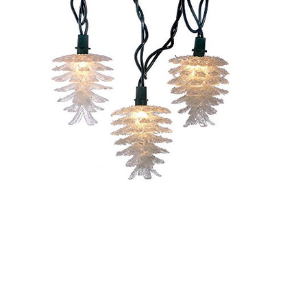 10-Light Clear Pinecone String Lights for Holiday Decor