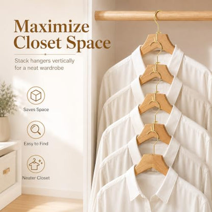 Gold 36 Pack Metal Clothes Hanger Connector Hooks Space Saver Closet Organizer