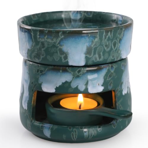 Ceramic Oil Burner and Wax Warmer - Dual-Use Tealight Candle Holder