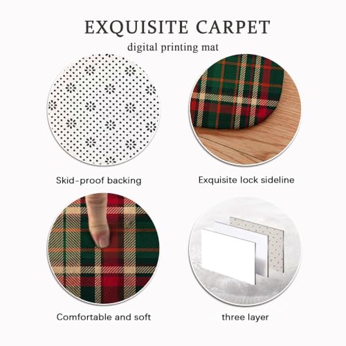 Green Tartan Plaid Christmas Area Rug 2' x 3' - Traditional Holiday Decor