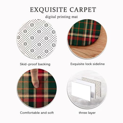 Green Tartan Plaid Christmas Area Rug 2' x 3' - Traditional Holiday Decor