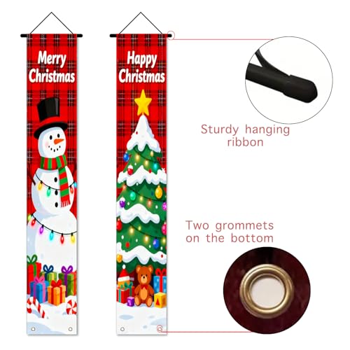 Nuxovilar Snowman Christmas Porch Banner Set - Ri50493, 12x71 Inches Polyester