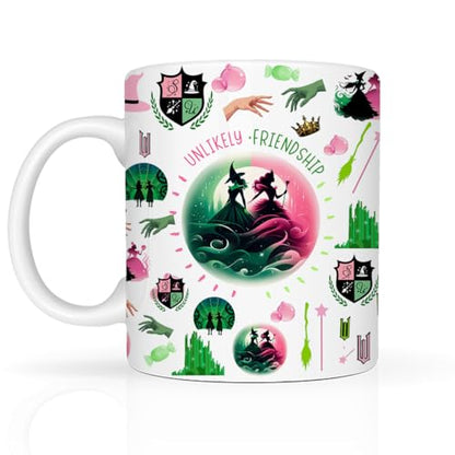Witch Coffee Mug Broadway Musical Elphaba Glinda Gift 11 oz Ceramic Cup