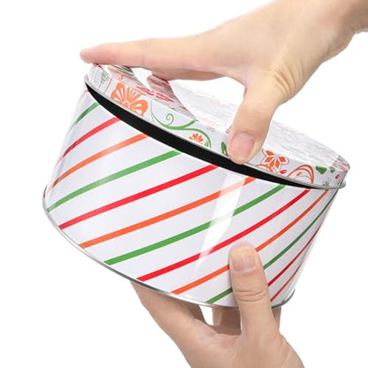 3 Pack Decorative Round Cookie Tins Food Safe Metal Gift Storage Containers