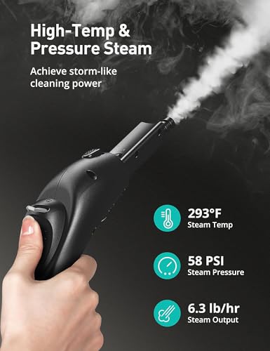 High Pressure Steam Cleaner with 60PSI & 293°F Steam – Taupe