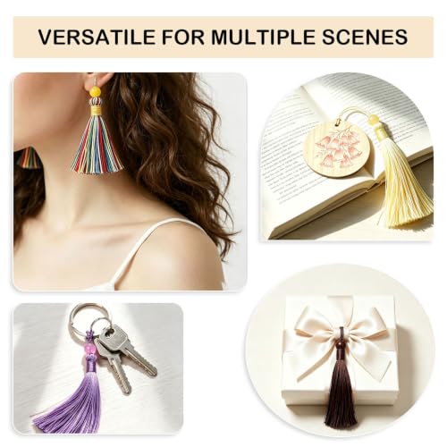 Orange Bookmark Tassels - Small Craft Tassels for Bookmarks & Keychains, 5 Inch Pack of 50
