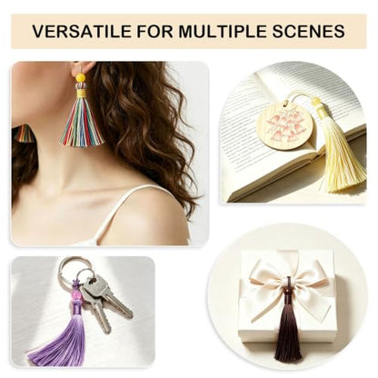 Orange Bookmark Tassels - Small Craft Tassels for Bookmarks & Keychains, 5 Inch Pack of 50