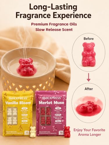Fall Wax Melts with Strong Scents - Mixed Fragrance Set, Bear Shapes