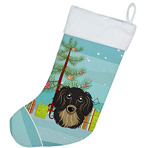 Christmas Stocking - Dachshund Longhair Black and Tan - Holiday Decor