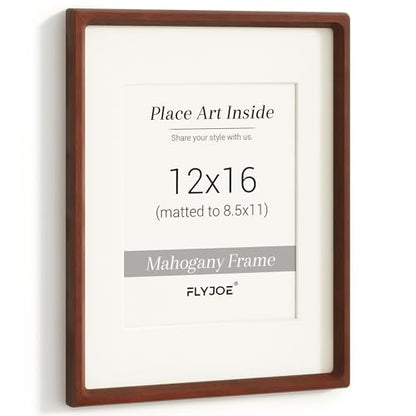 Mahogany Picture Frame Set 12x16 - USA-Sourced Hardwood Wall Photo Frames - Set of 2