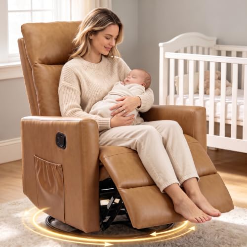 Recliner Chair with 360° Swivel & Gliding Function - Adjustable Armchair for Living Room or Nursery