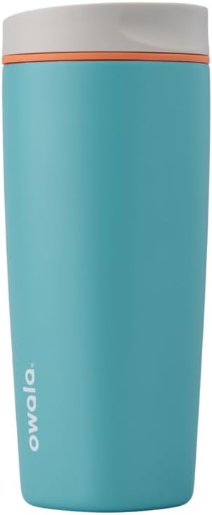 Owala SmoothSip 20 oz Insulated Stainless Steel Coffee Tumbler - Reusable Hot & Iced Coffee Mug | Grey/Blue (Pack of 8)