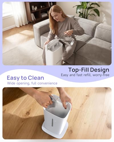 Large Room Humidifier with 8L Tank & Auto Humidity Control - White