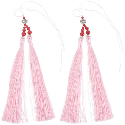Pink Taichi Sword Tassel Ornament for Rearview Mirror - Martial Arts Decor