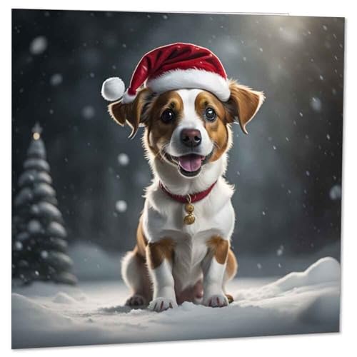 Christmas Card 145x145mm Festive Holiday Greeting Card with Luxury Envelope