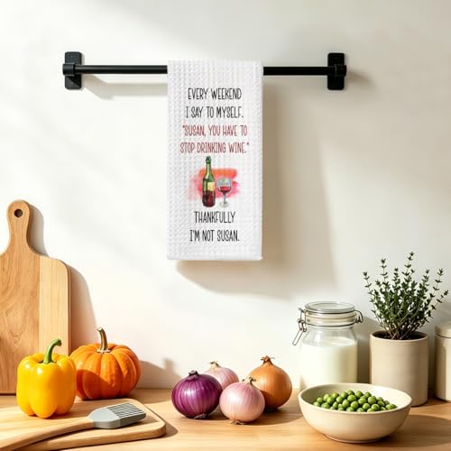 Funny Wine Kitchen Towels - Wines Gift for Women Mom Friend Multi 1534 - 24x14 Inch Microfiber Dishcloths