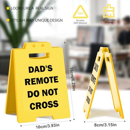 Dad's Remote Funny Desk Sign - Do Not Cross TV Remote - Dad's Gift - Variation of THIS listing