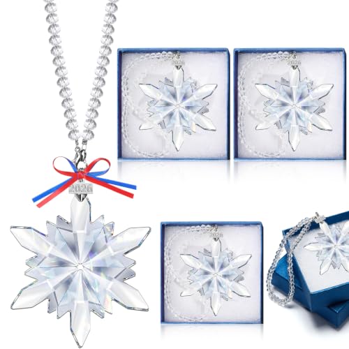 Crystal Snowflake Ornaments Christmas Decor - Chic Style, Pack of 4