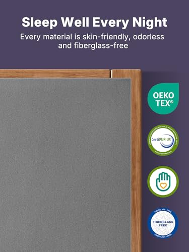 Queen Size Firm Mattress Topper 2 Inch High-Density Foam Grey & White