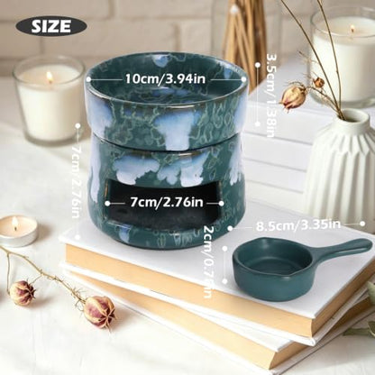 Ceramic Oil Burner and Wax Warmer - Dual-Use Tealight Candle Holder